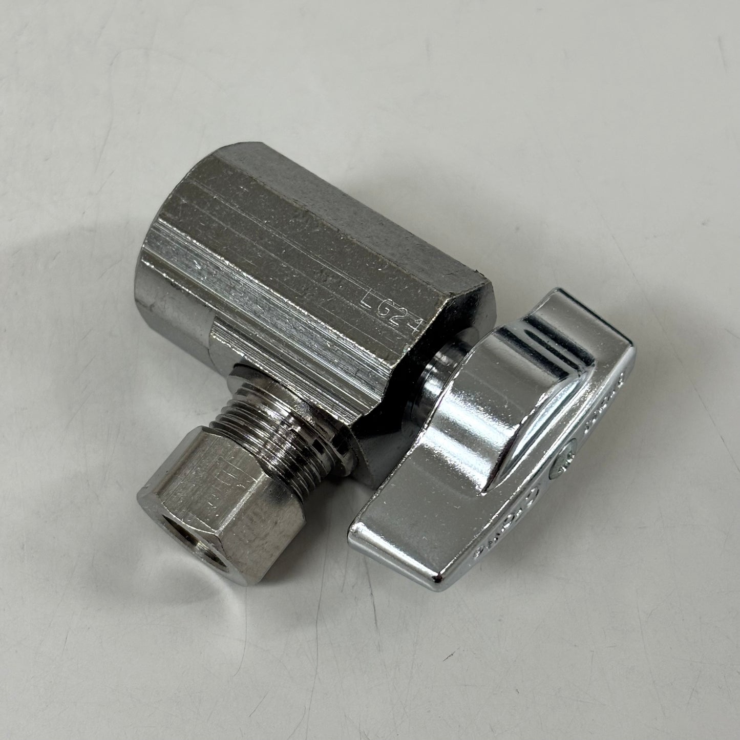 ZA@ BRASS CRAFT (5 PACK) Iron Pipe Angle Ball Stop 1/2"FIP x 3/8"O.D. Chrome KTR17XC