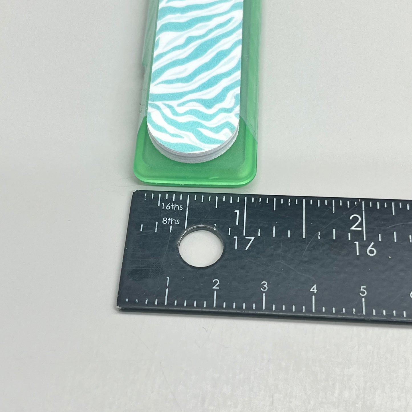 WALGREENS (6 PACK!) Nail File With Case 7 1/2" Green Zebra WIC 924935