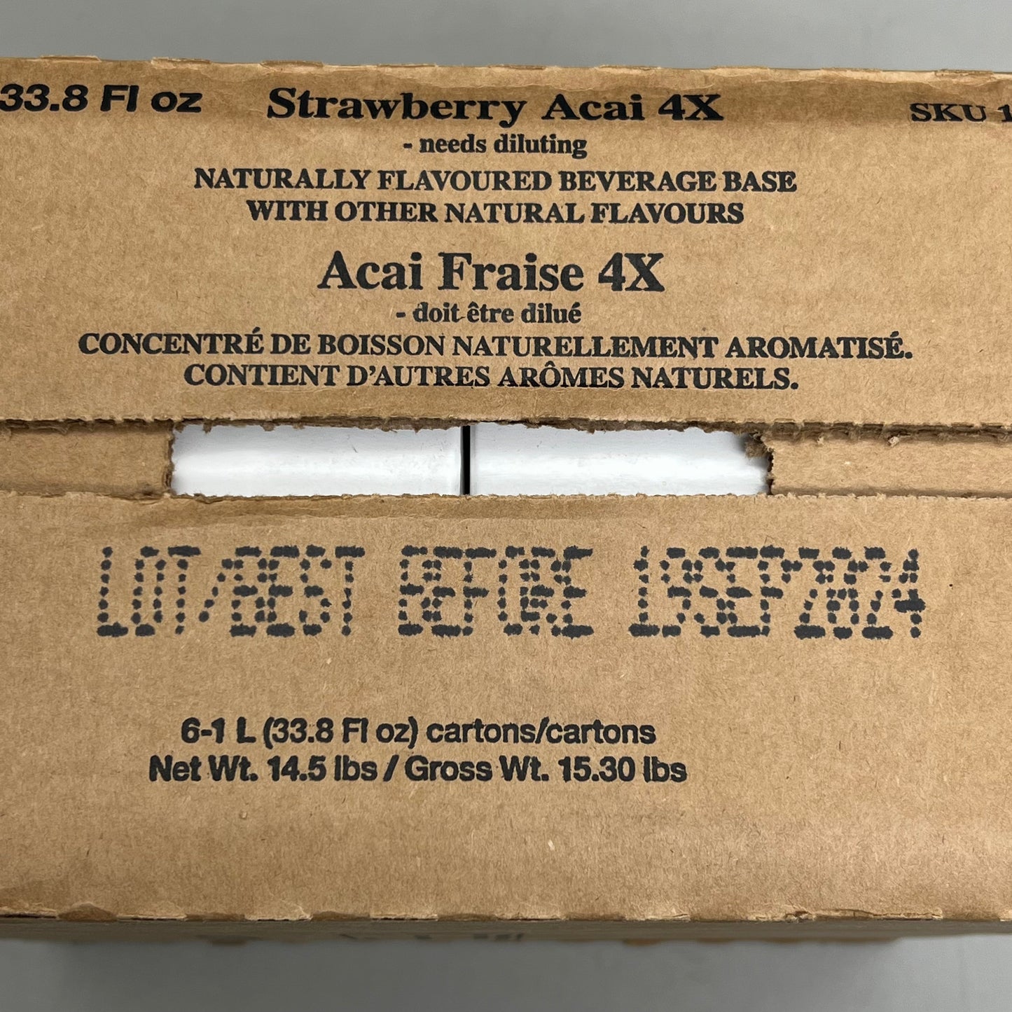 ZA@ STARBUCKS (6 PACK) Strawberry Acai 4X Naturally Flavored Beverage Base 1 L BB 09/24 As-is A