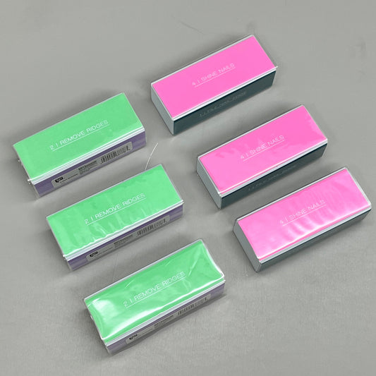ZA@ WALGREENS (6 PACK!) 4-Way Nail Buffer 3 1/2" Multi-Color WIC 254461 B