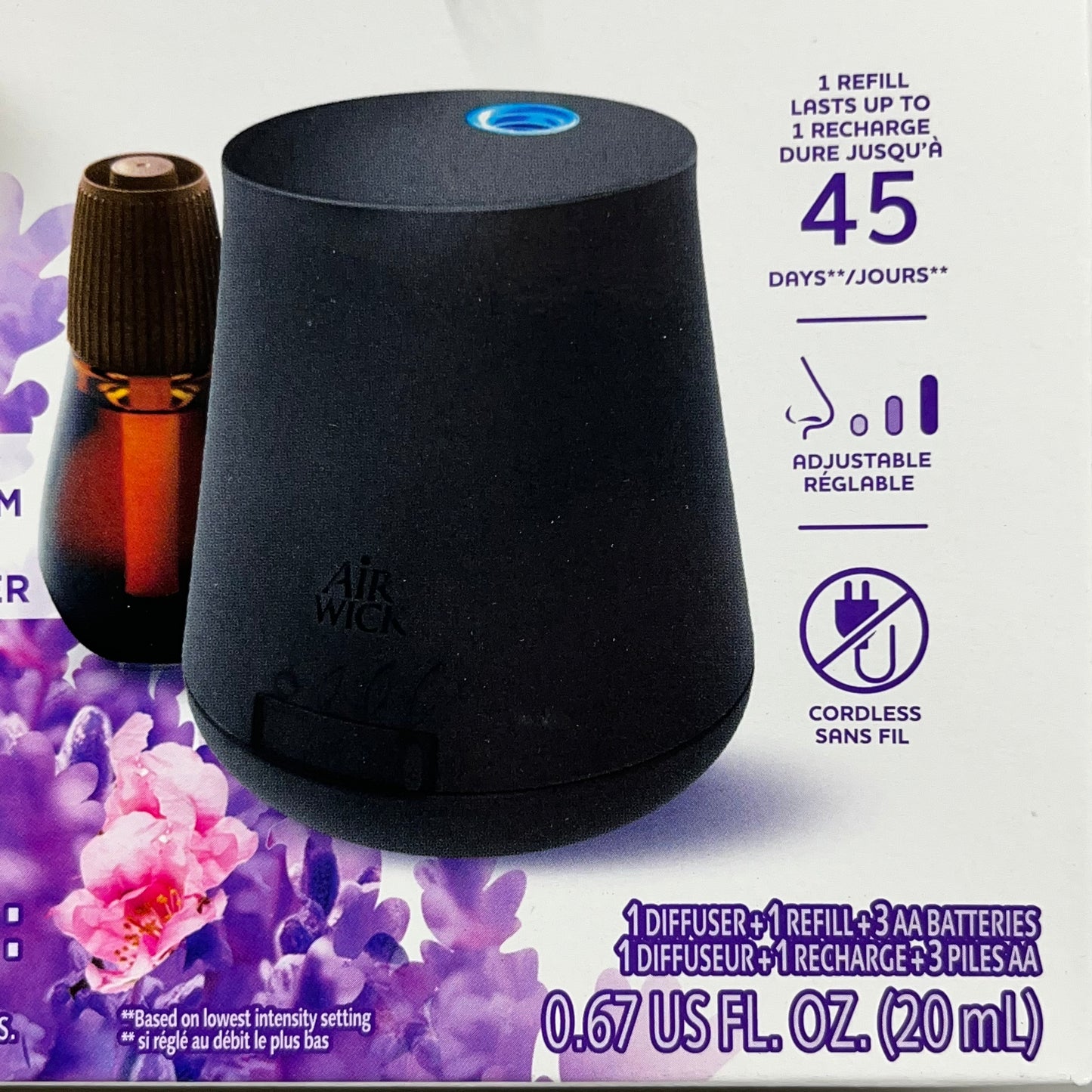 AIR WICK Lavender & Almond Blossom Essential Mist Diffuser Fragrance 0.67 fl oz / 20 ml