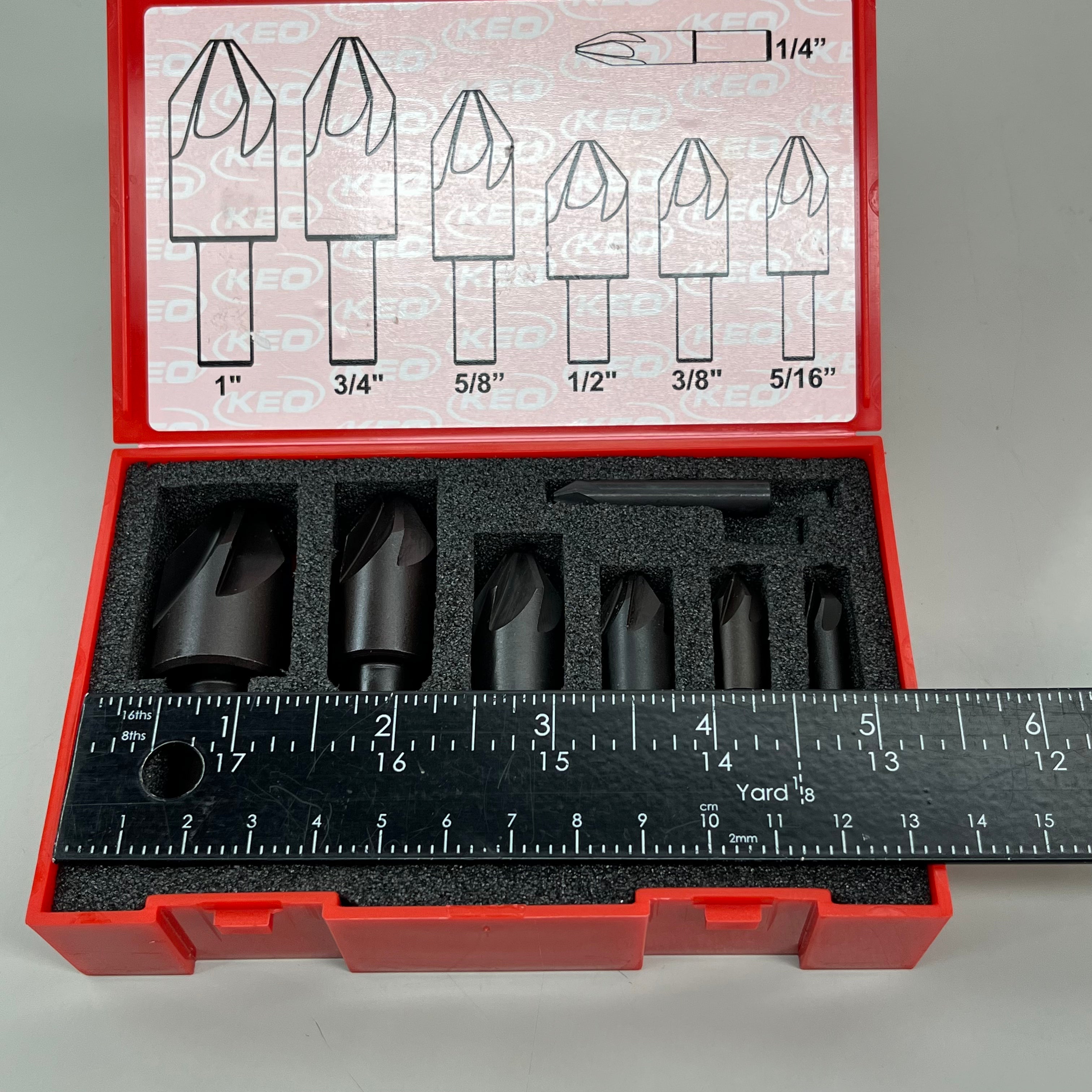 thumbnail image 2 of High-Speed Steel Combination Drill Countersink - 4 Long Plain Type, 4 Size, Bright Finish 2 of 13