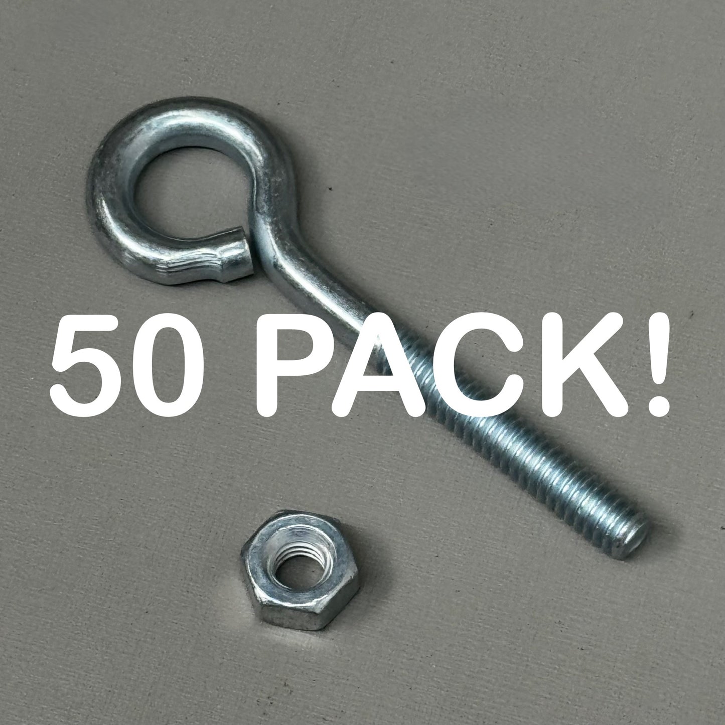 CHICAGO HARDWARE (50 PACK) Routing Eye Bolt 1/4"-20 Thread 2"Shank 4P803