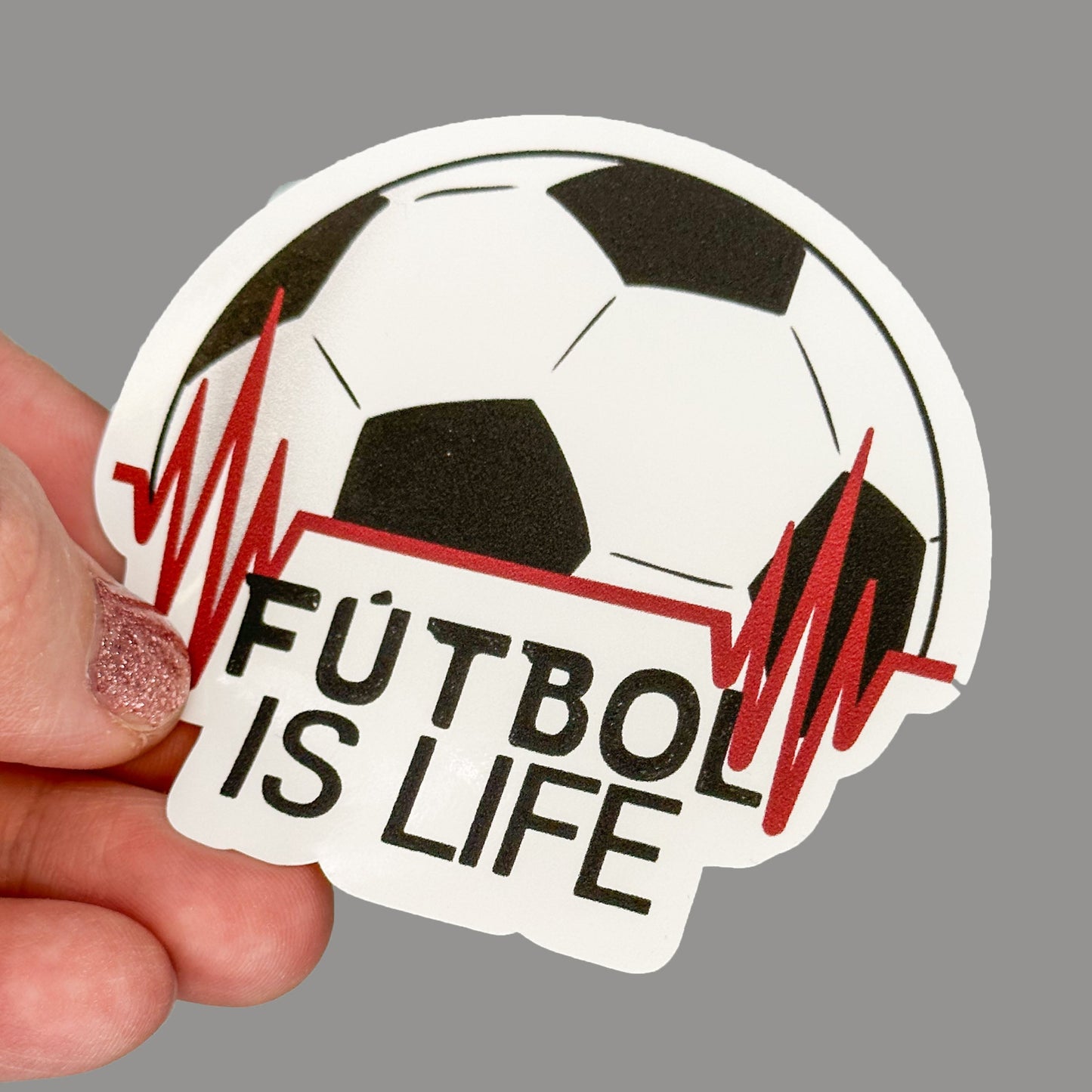 Hales Yeah Design Futbol Sticker ~3" at Longest Edge