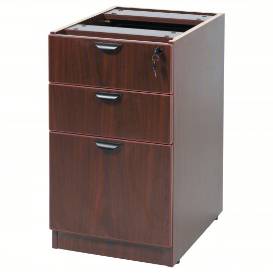 ZA@ Pallet of BOSS OFFICE PRODUCTS Desk Shell & Desk Pedestal - Mahogany N102-M/N166-M (AS-IS, Damaged Desk)