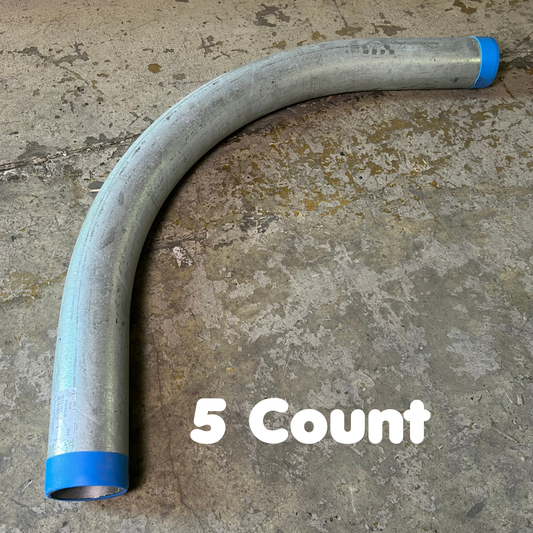 ZA@ Pallet of CONDUIT PIPE PRODUCTS (5-PACK) Galvanized Steel Elbows 4" x 24", Grey E14120