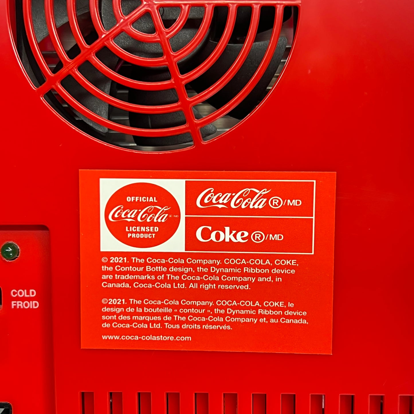 KOOLATRON Coca-cola Classic Travel Mini Fridge 12V DC Fits 6 Cans Red KWC-4