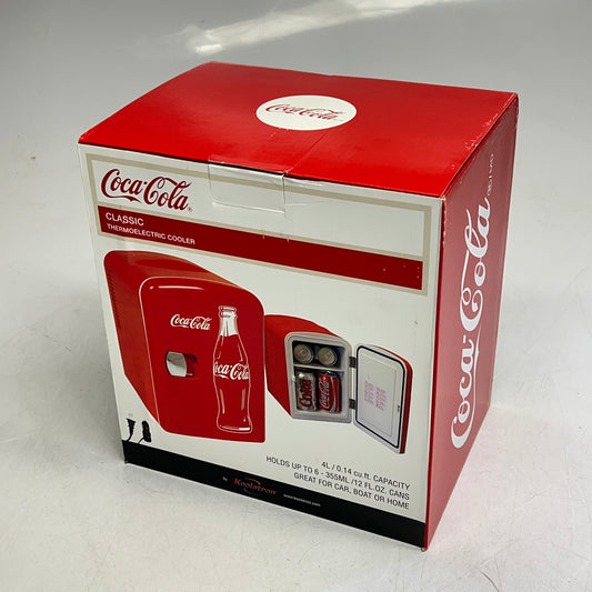 KOOLATRON Coca-cola Classic Travel Mini Fridge 12V DC Fits 6 Cans Red KWC-4