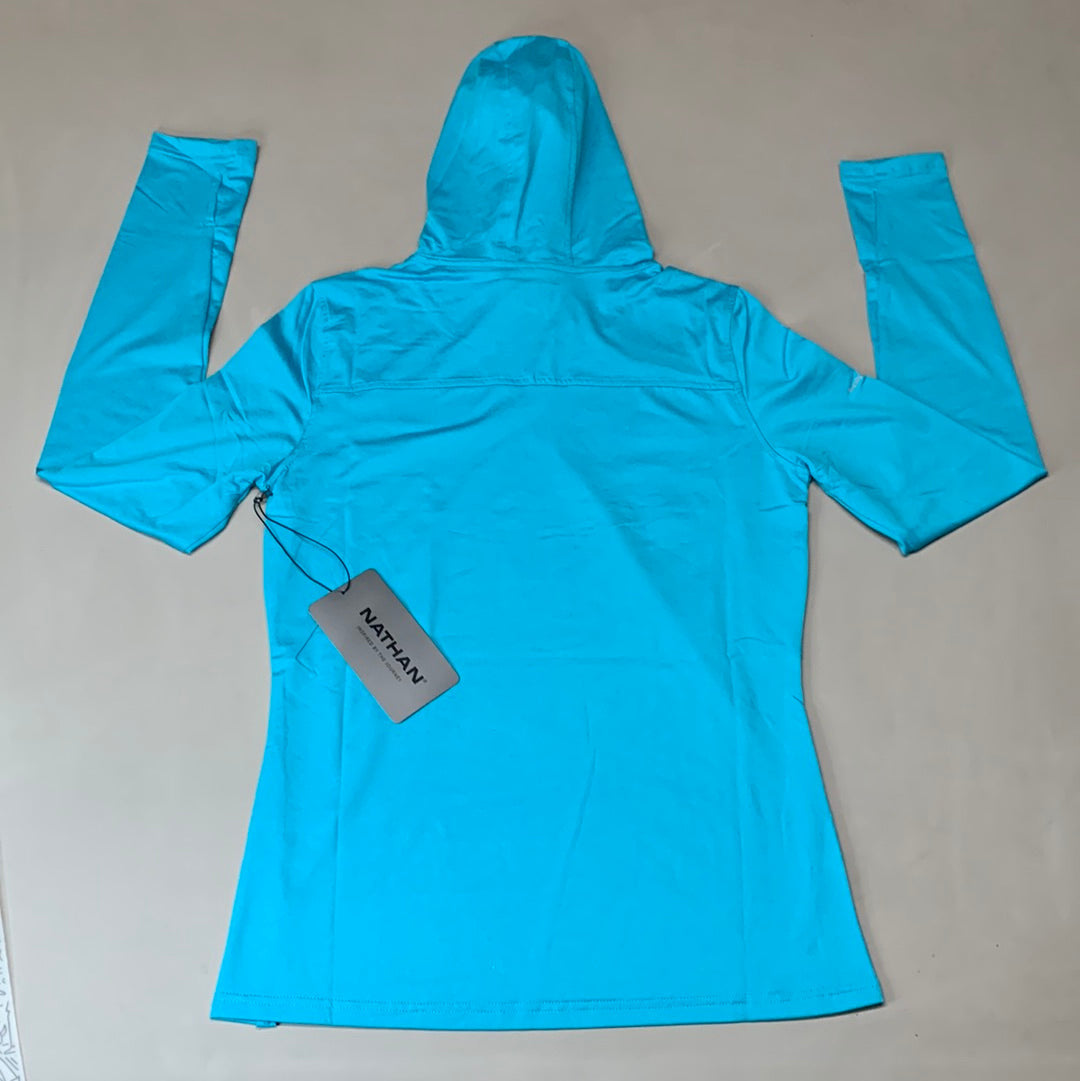 NATHAN 365 Hooded Long Sleeve Shirt Women's Sz L Peacock Blue NS50080-60139-L  (New)