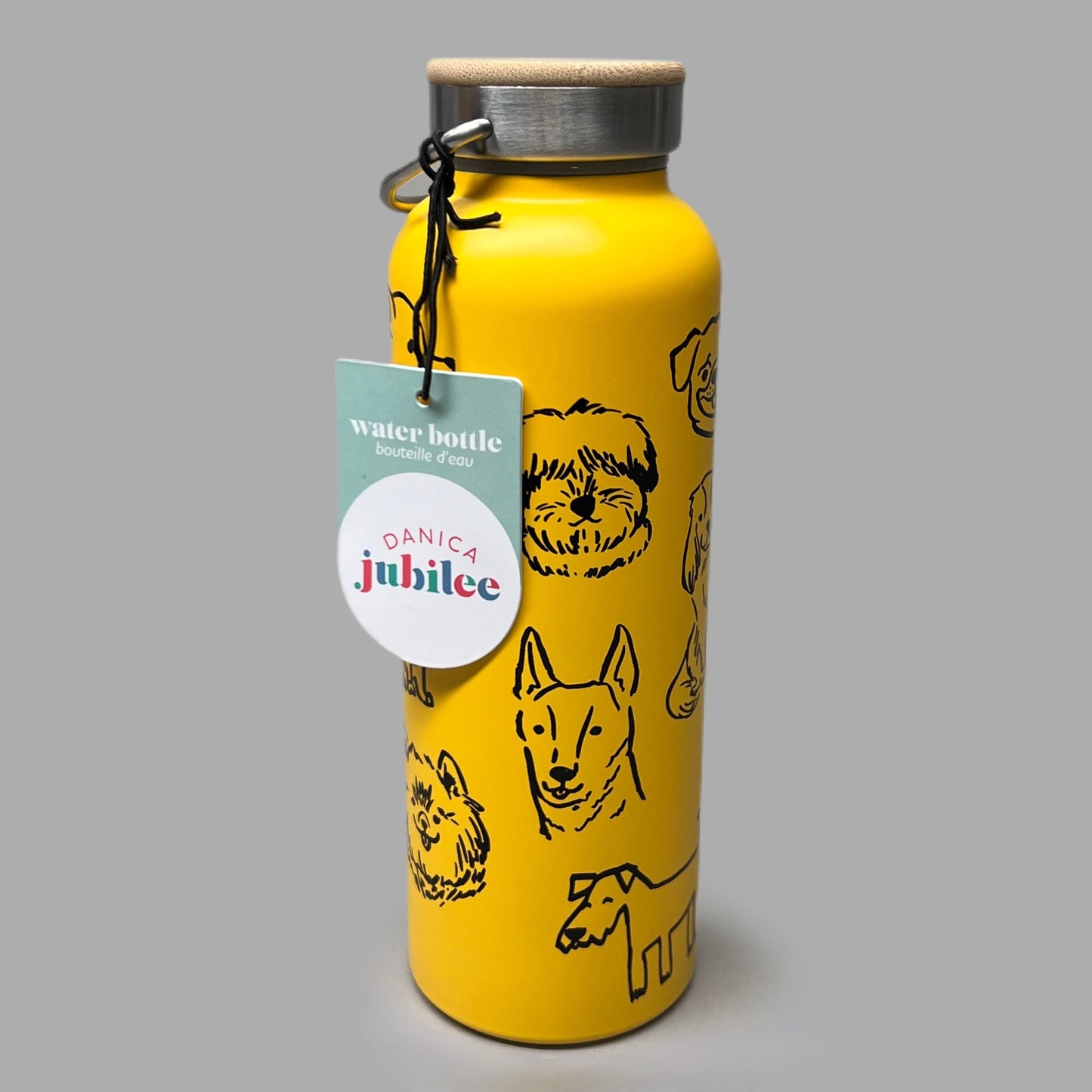 DANICA JUBILEE Dog Park Stainless Steel Water Bottle 18 oz/ 530 mL Yellow 5122021 (New)