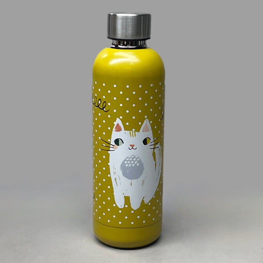 DANICA STUDIO Meow Meow Eco Friendly Water Bottle 17 oz/ 500 mL Yellow 7002061 (New)