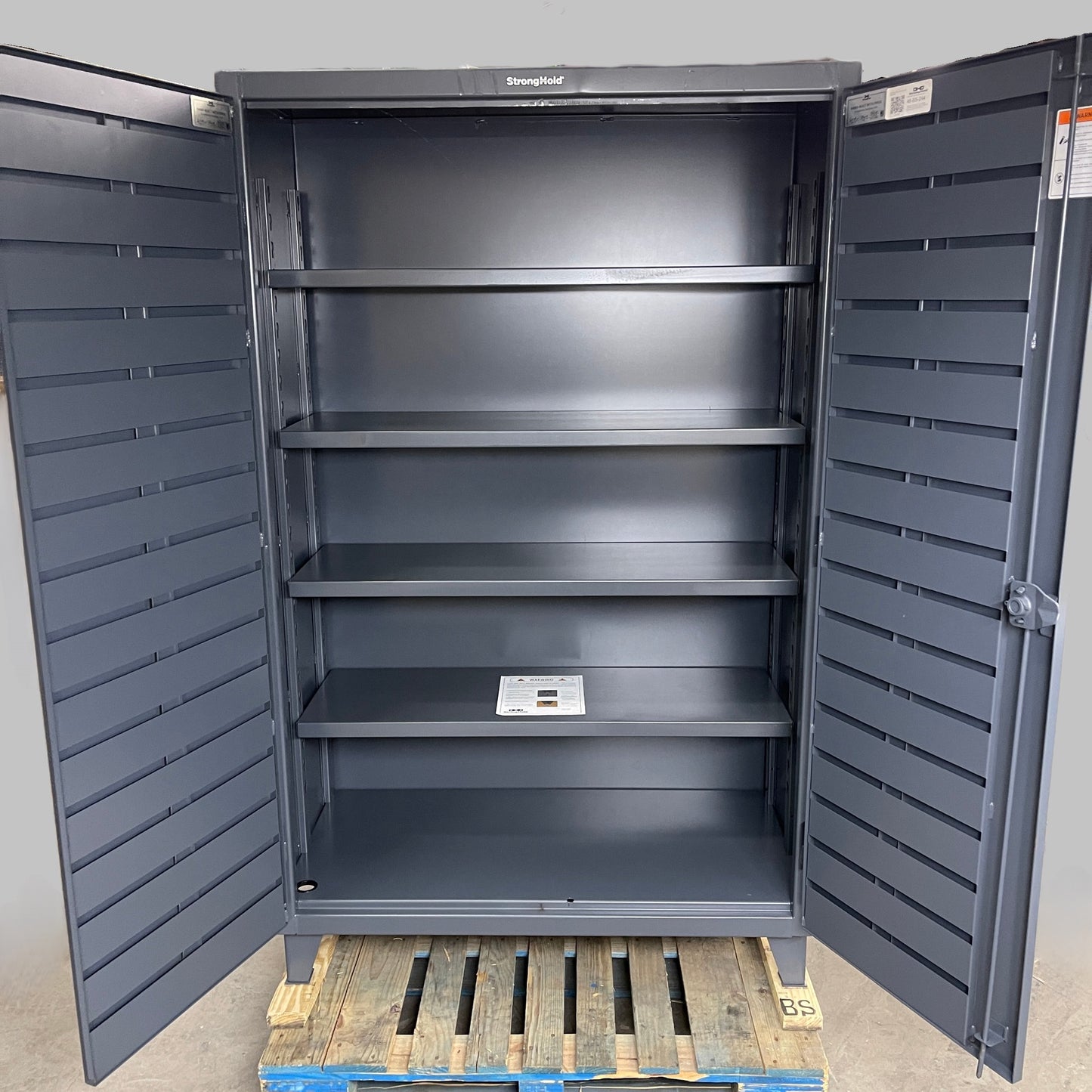 STRONGHOLD Extreme Duty 12 GA Bin Cabinet W/ 4 Shelves - 48"WX24"DX78"H 46-BS-244 (New Other Minor Scratches)