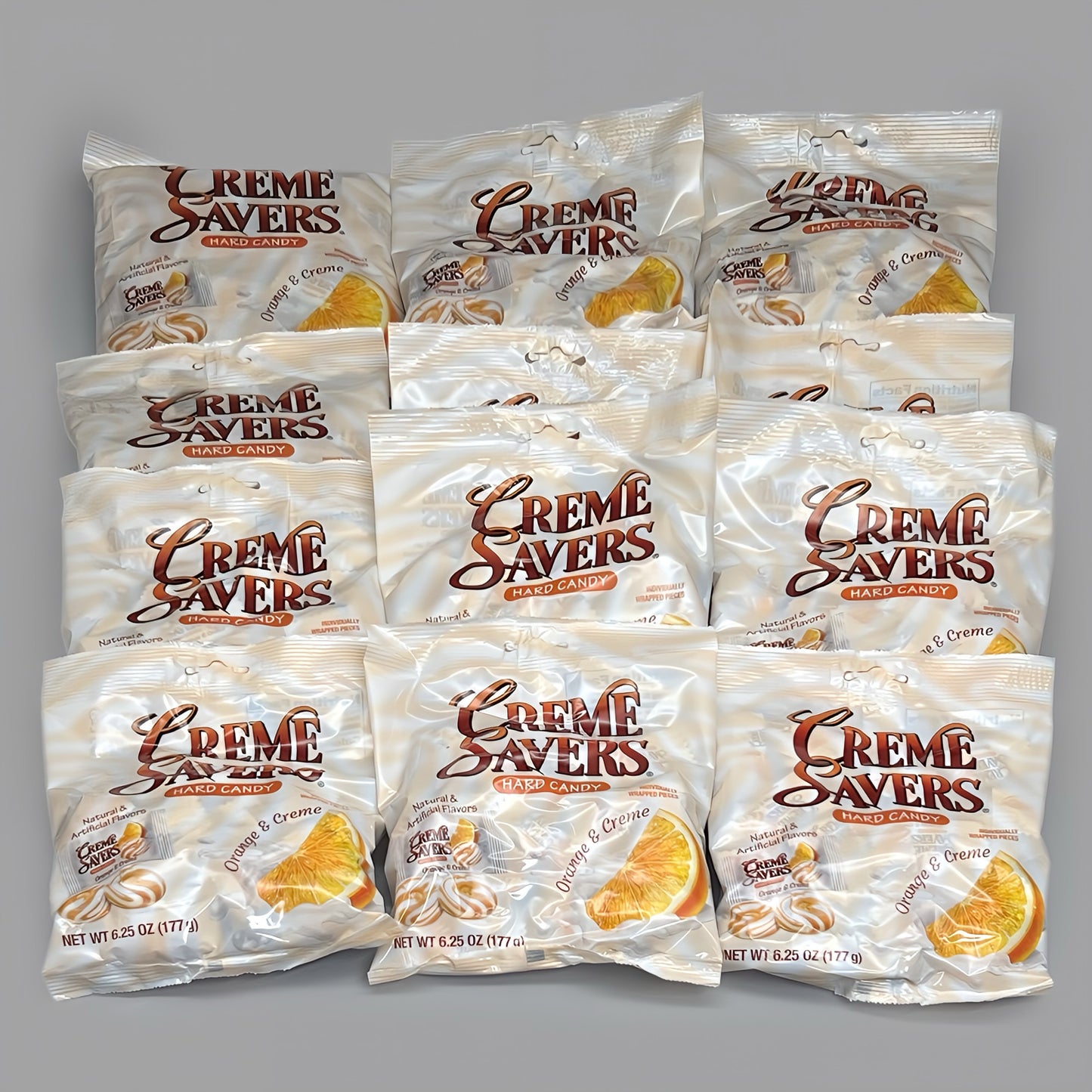 CREME SAVERS (12 Bags) Orange & Creme Hard Candy 6.25 oz BB 03/26