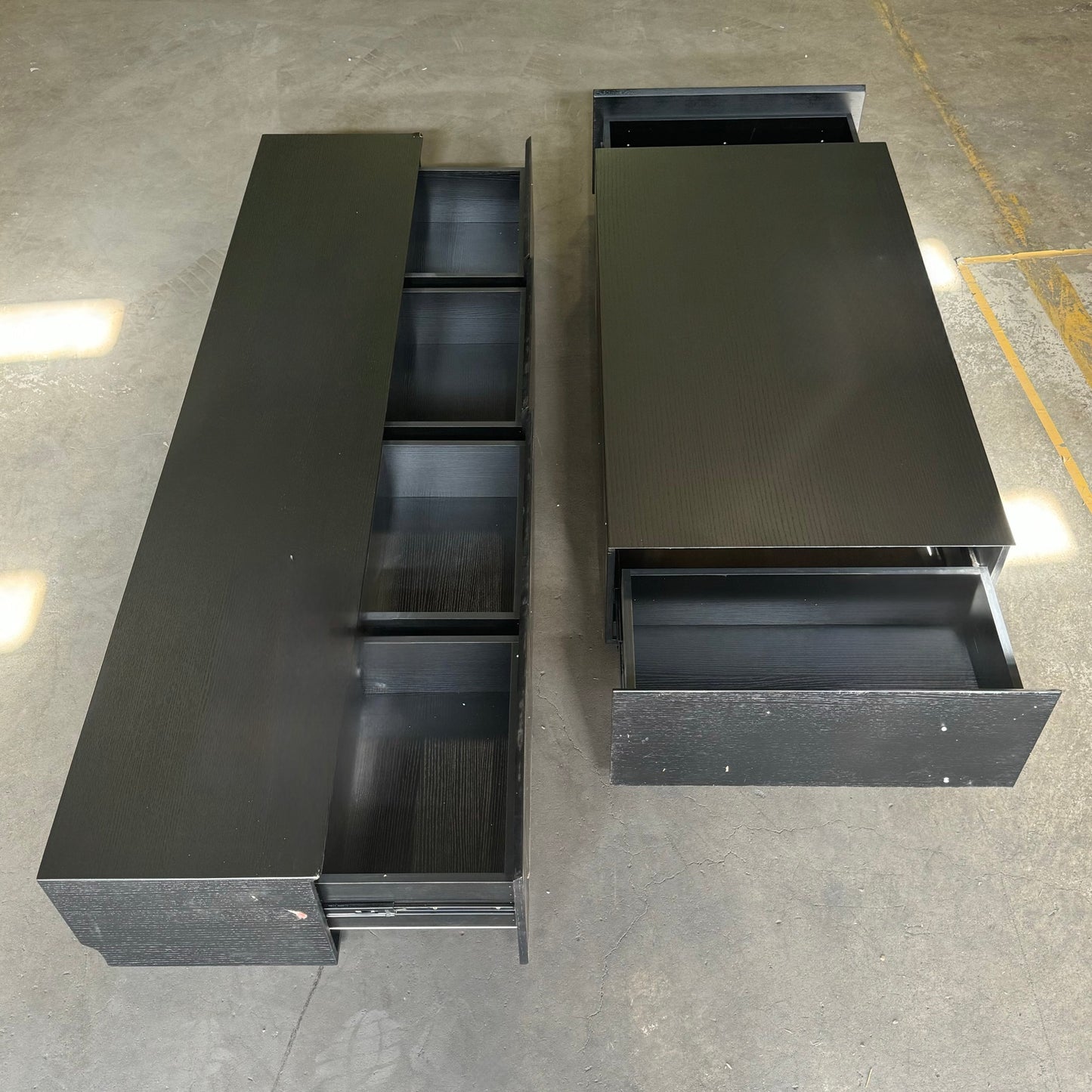 ZA@ INCHOI Storage 78" Wood Material Black (Damaged Corner)