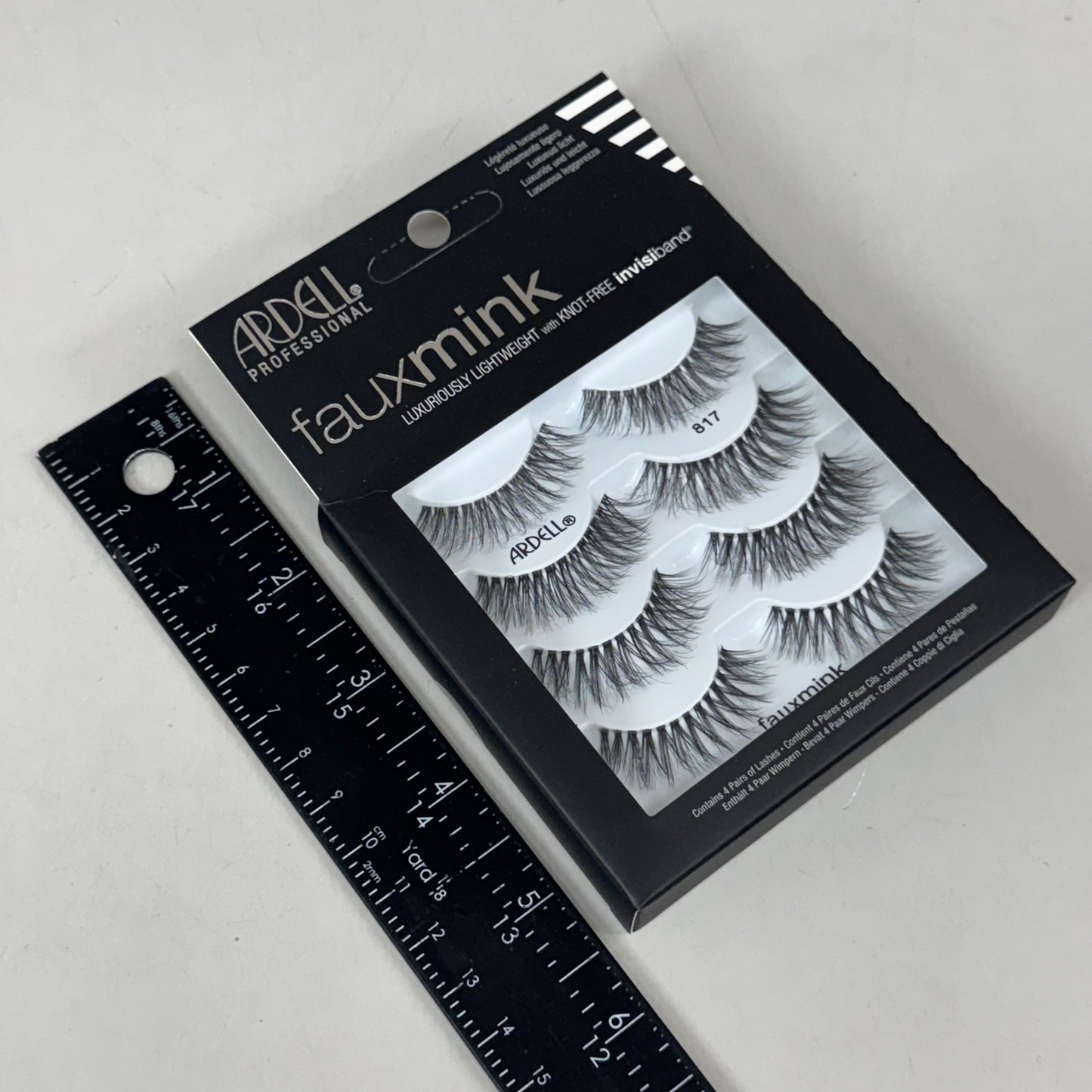 ARDELL (4 PACK, 4 PAIRS EACH)  Fauxmink Lashes Lightweight Knot-Free Black 817
