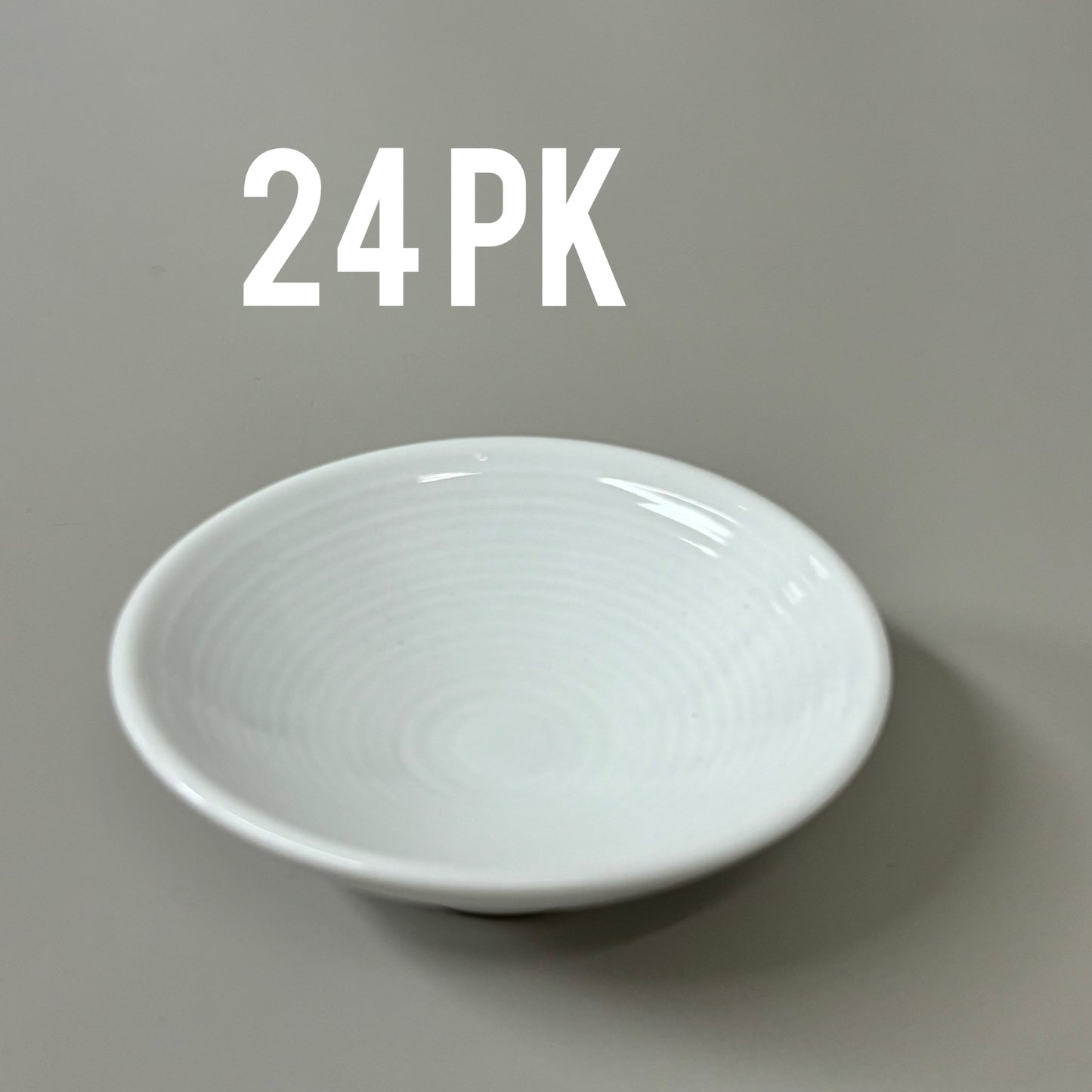 FOH (24 PACK) Small Round Spiral Dish 1.5oz 3.25" Porcelain Cream DSD008WHP23