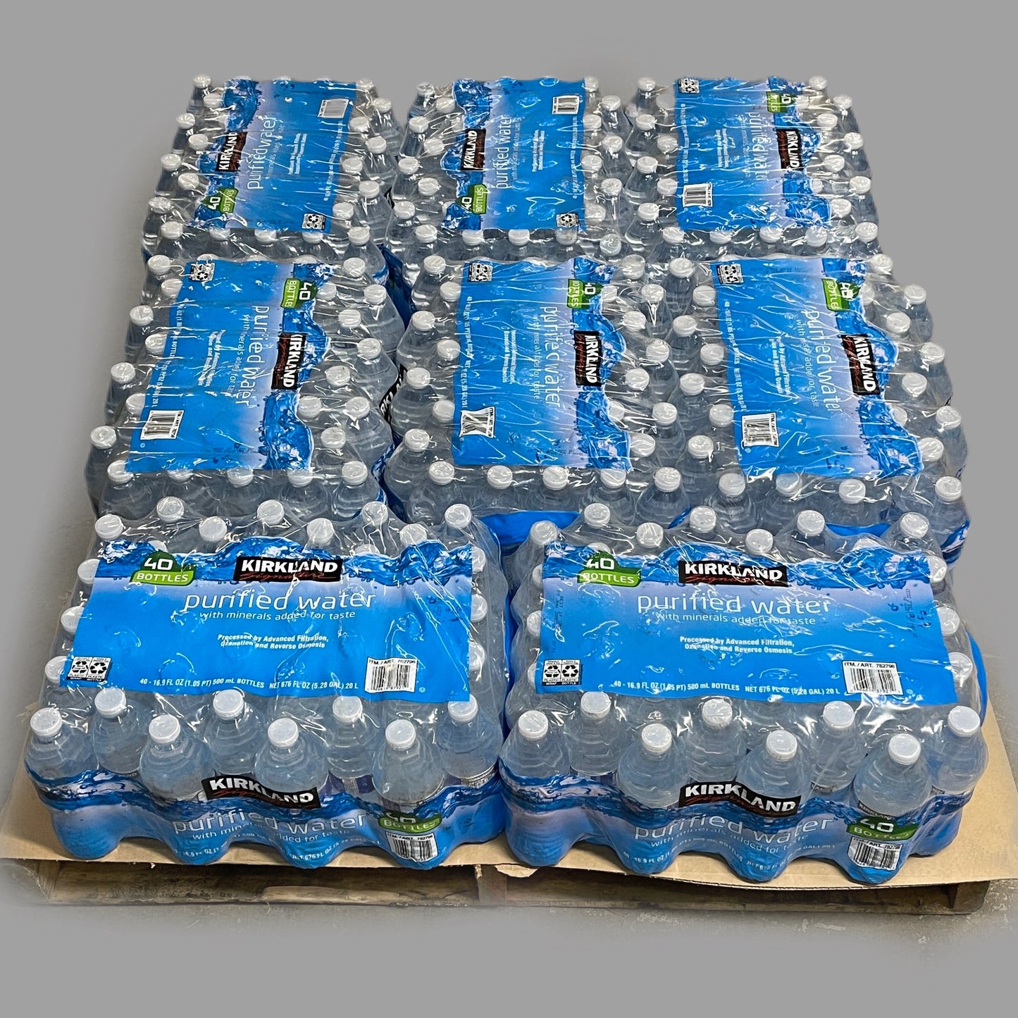 ZA@ KIRKLAND (COSTCO) 320 Bottles! Purified Water 16.9 fl oz BB 04/26