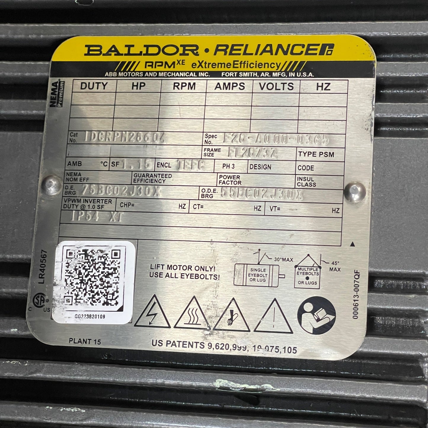 BALDOR Reliance Extreme Efficiency Motor IDCRPH28604