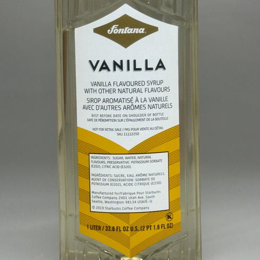 ZA@ STARBUCKS (4 PACK) Fontana Vanilla Flavored Syrup 33.8 fl oz/bottle BB 04/26 As-Is