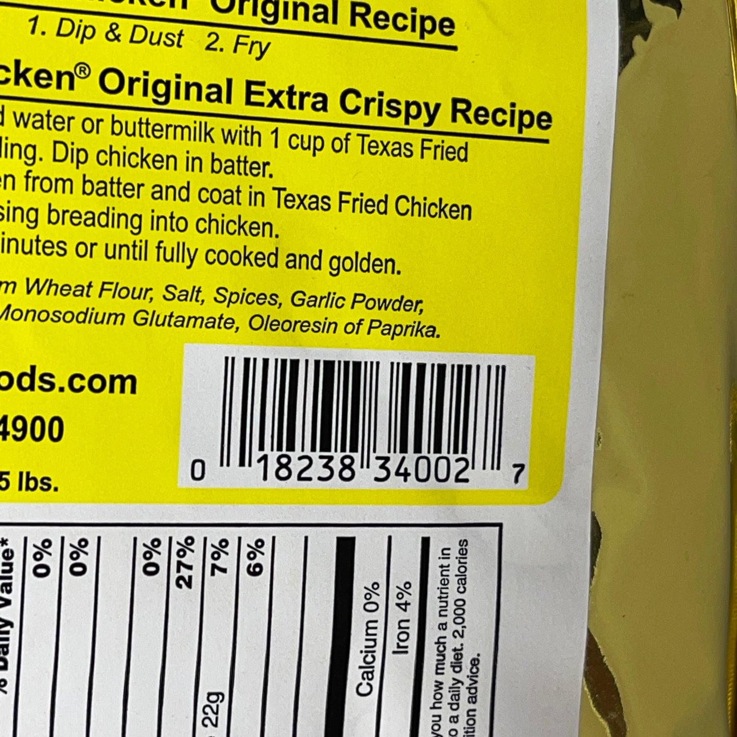 ZA@ TEXAS BREADING Texas Fried Chicken Breading 5 lb Bag Original Extra Crispy BB 02/2027
