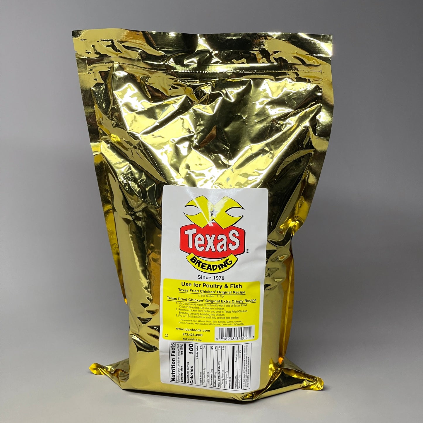 ZA@ TEXAS BREADING Texas Fried Chicken Breading 5 lb Bag Original Extra Crispy BB 02/2027