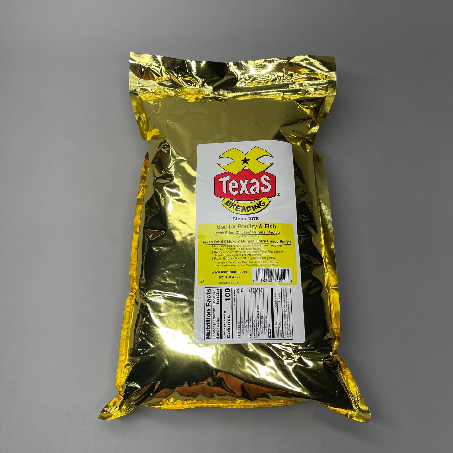 ZA@ TEXAS BREADING Texas Fried Chicken Breading 5 lb Bag Original Extra Crispy BB 02/2027
