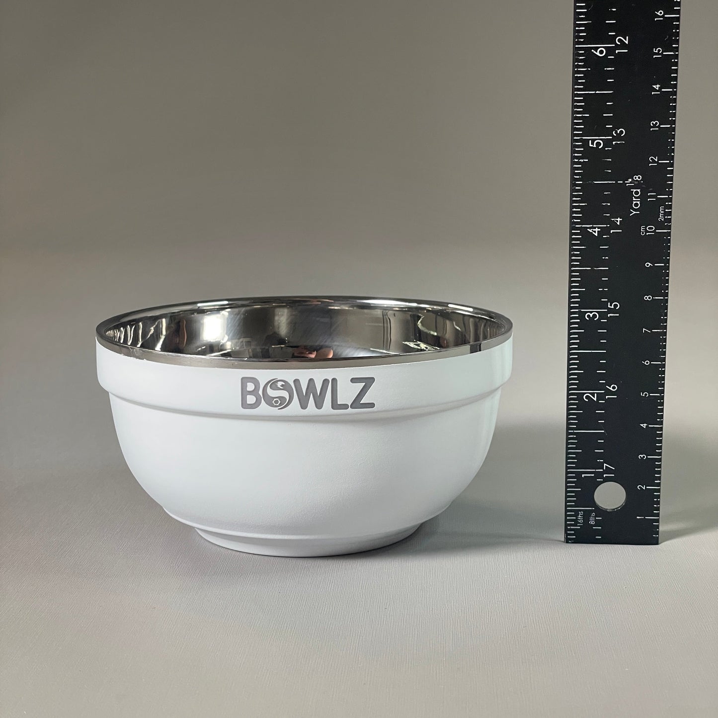 ZA@ BOWLZ Stainless Steel Insulated Bowl 16 oz White ~Keeps Ice Cream Cold!~ (New Other)