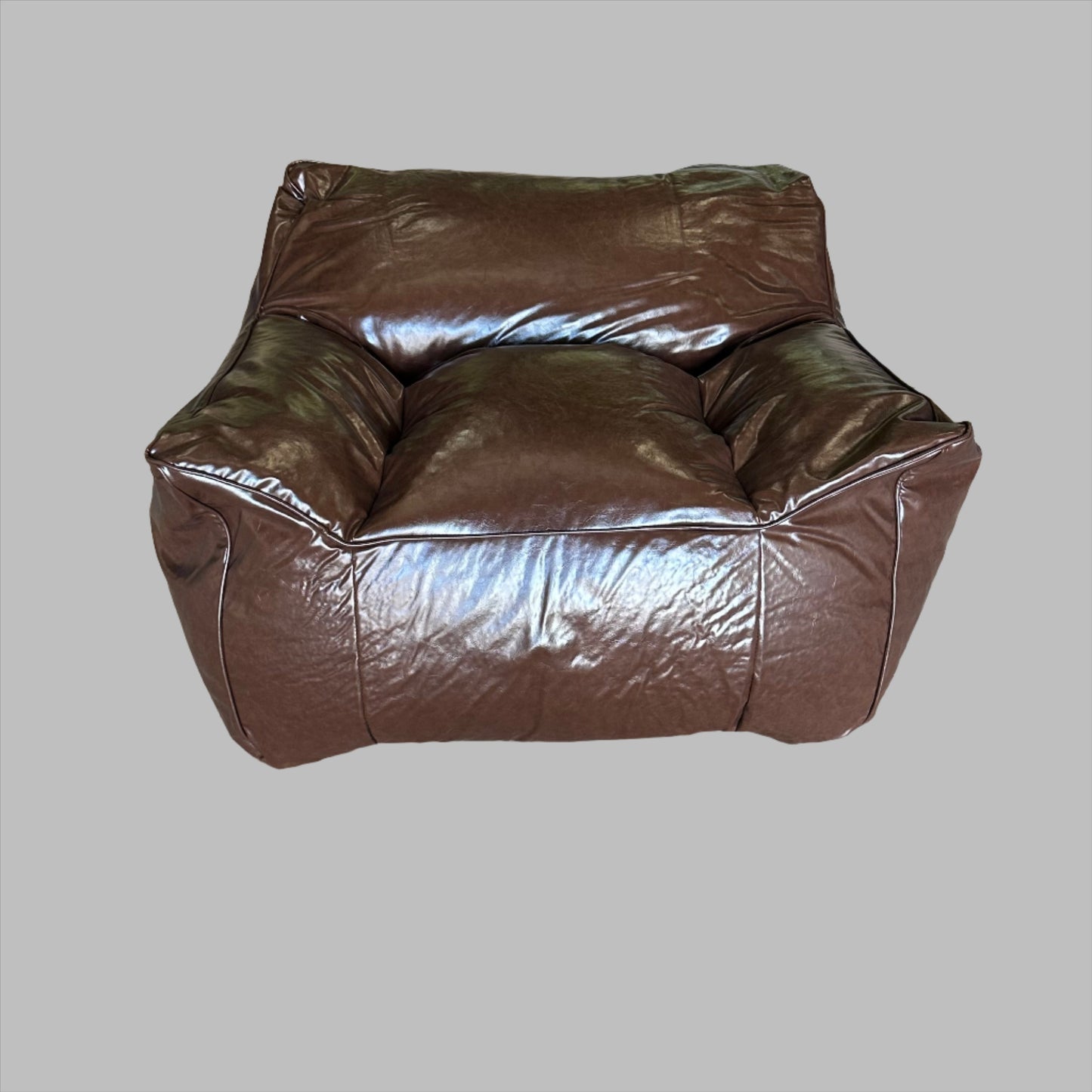 ZA@ SXB Faux Leather Bean Bag Chair Cyan Retro Brown (New)