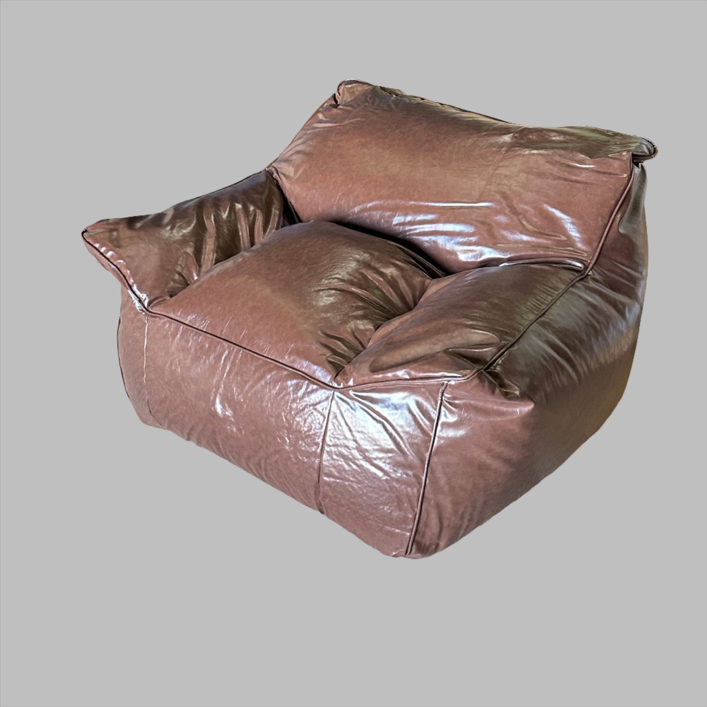 ZA@ SXB Faux Leather Bean Bag Chair Cyan Retro Brown (New)
