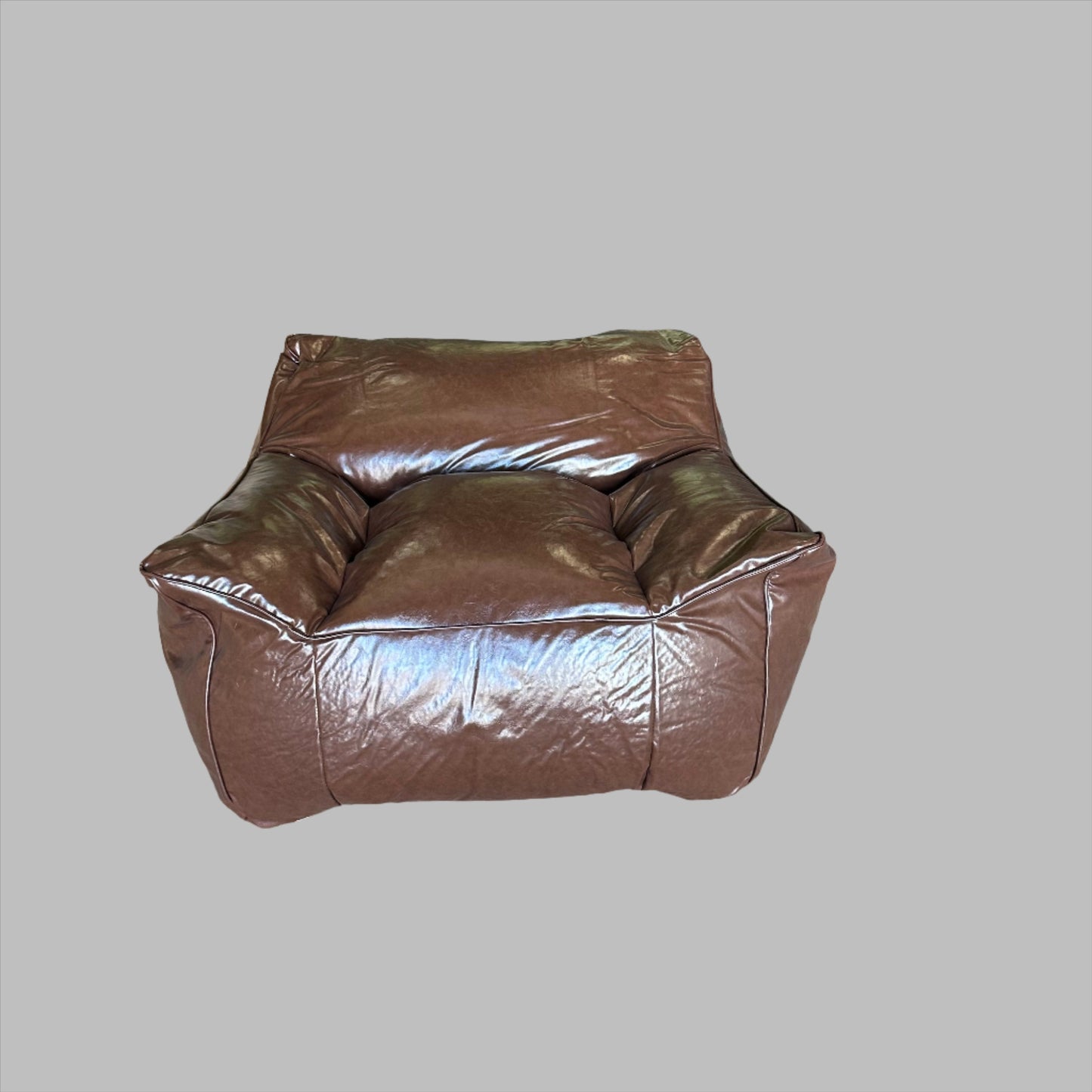 ZA@ SXB Faux Leather Bean Bag Chair Cyan Retro Brown (New)
