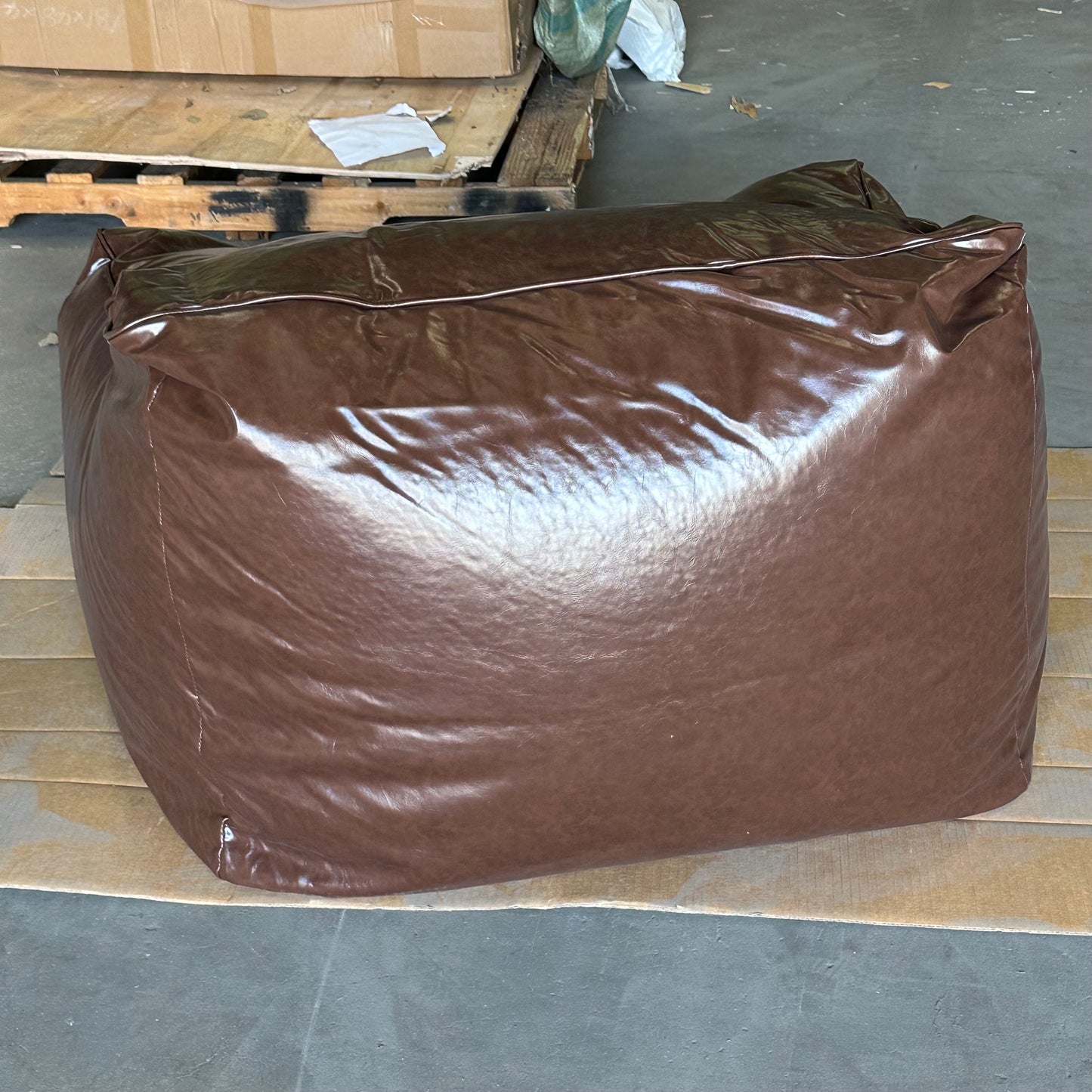 ZA@ SXB Faux Leather Bean Bag Chair Cyan Retro Brown (New)