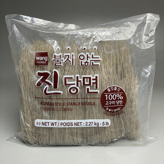 Z@ WANG KOREA Korean Style Starch Noodle 5lb Bag Vermicelle Coreen BB 03/25 (New)