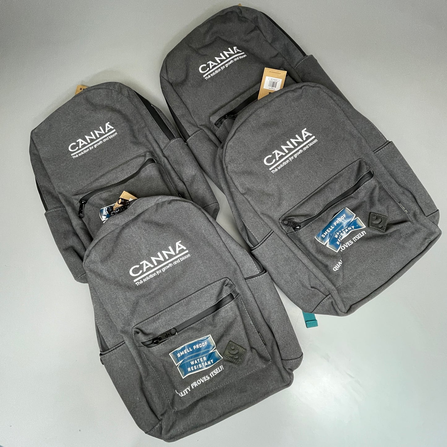 ZA@ REVELRY Backpacks Grey Lot of 4 The Explorer Water Resistant Branded Revelry Backpacks (New)
