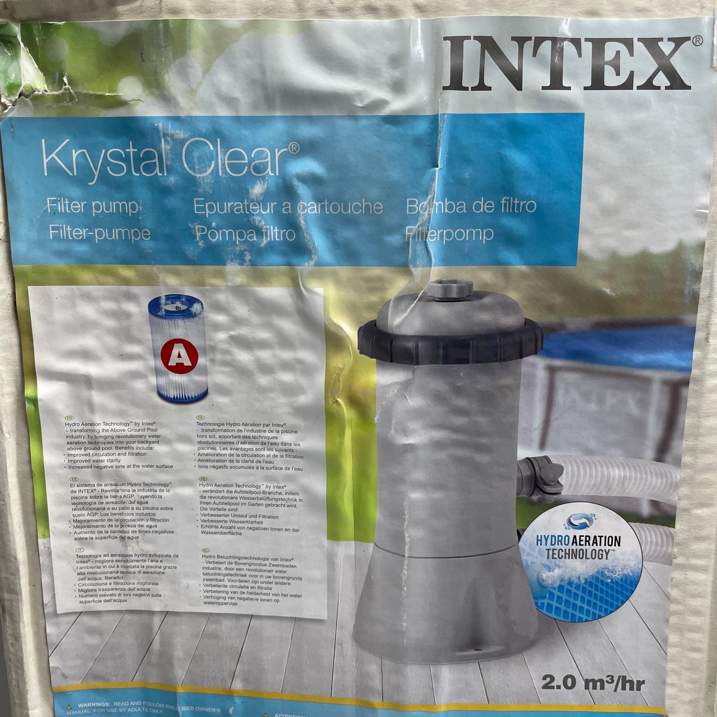 ZA@ INTEX Krystal Clear™ Cartridge Filter Pump #604 LOT OF 2! (AS-IS, New, Open/Damaged-Box)