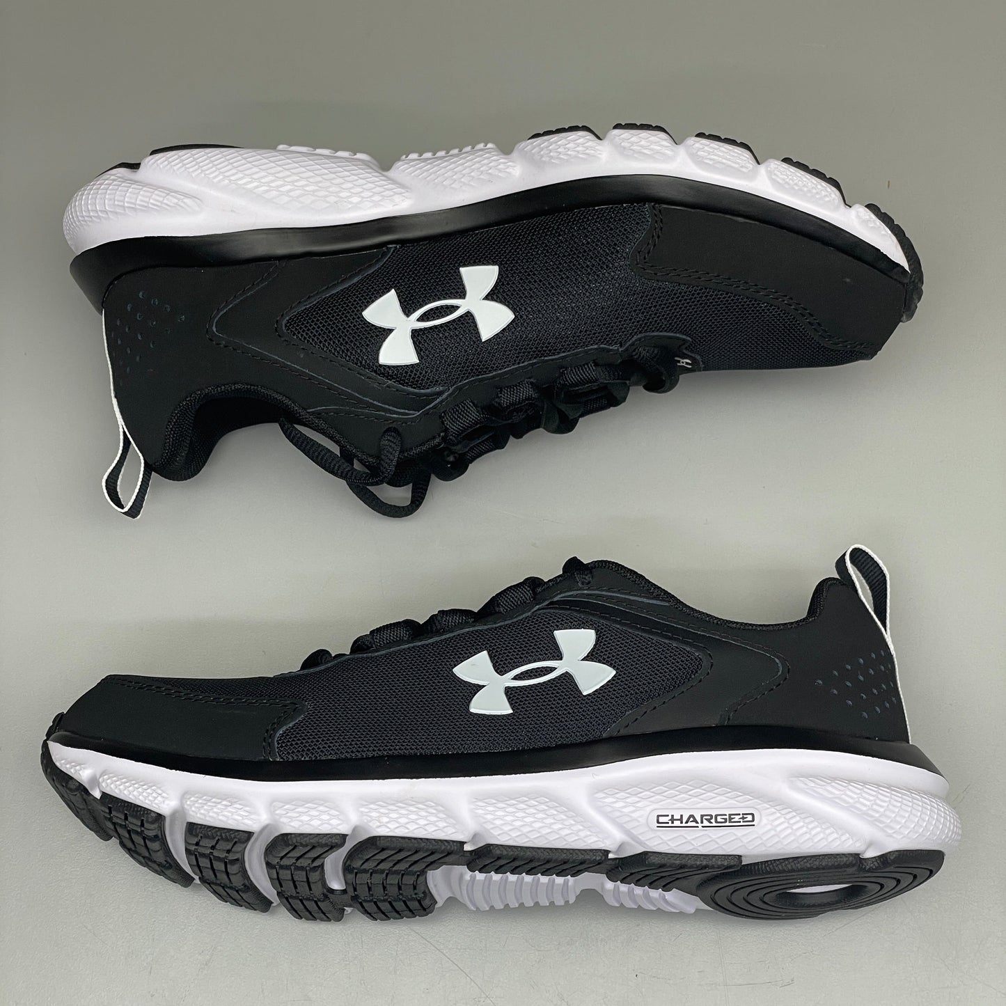 UNDER ARMOUR UA W Charged Assert 9 D Running Shoes Women's Sz 7.5 Black/White 3024862-001 (New)