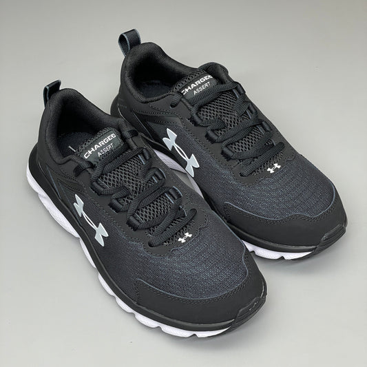 ZA@ UNDER ARMOUR UA Charged Assert 9 4E Running Shoes Extra Wide Men's Sz 7 Black/White 3024857-001 (New) B
