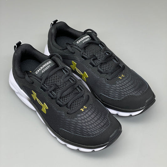 ZA@ UNDER ARMOUR UA Charged Assert 9 Running Shoes Men's Sz 7.5 Black/Gold 3024590-007 (New)