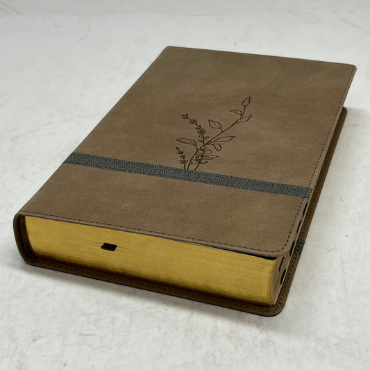 HOLMAN KJV Large Print Personal Size Reference Bible Indexed Earthen Suedesoft Leathertouch - Light Brown