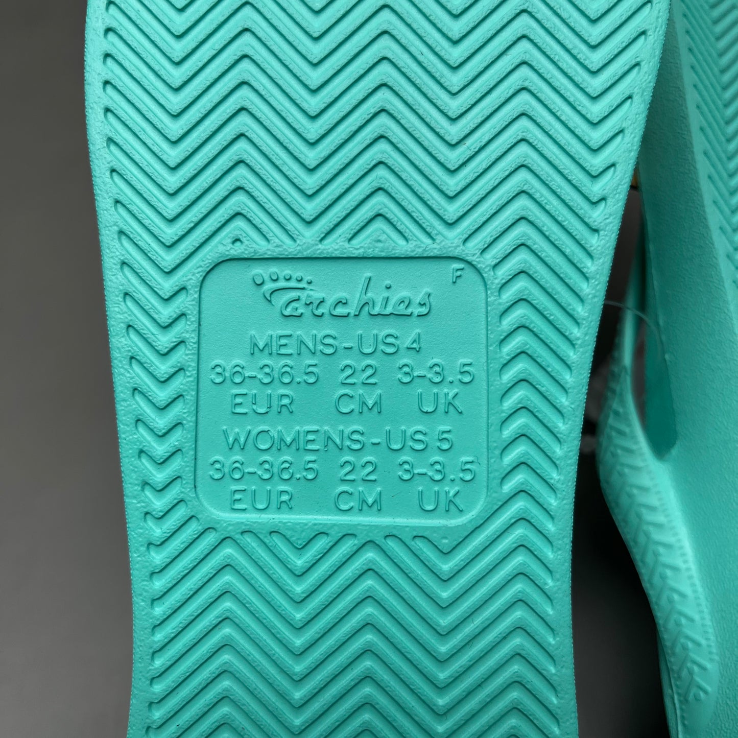 ARCHIES Arch Support Thongs HIGH SUPPORT Flip Flops Wmn's Sz 5 Men's Sz 4 Teal (New)