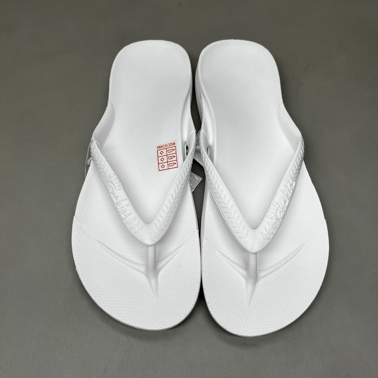 ARCHIES Arch Support Thongs HIGH SUPPORT Flip Flops Wmn's Sz 5 Men's Sz 4 White (New)