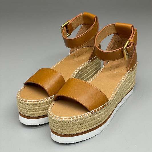 SEE BY CHLOÉ Glyn Calf Espadrille Platform Sandals Tan Women's Sz 9 EU 39 SB32201A (New)