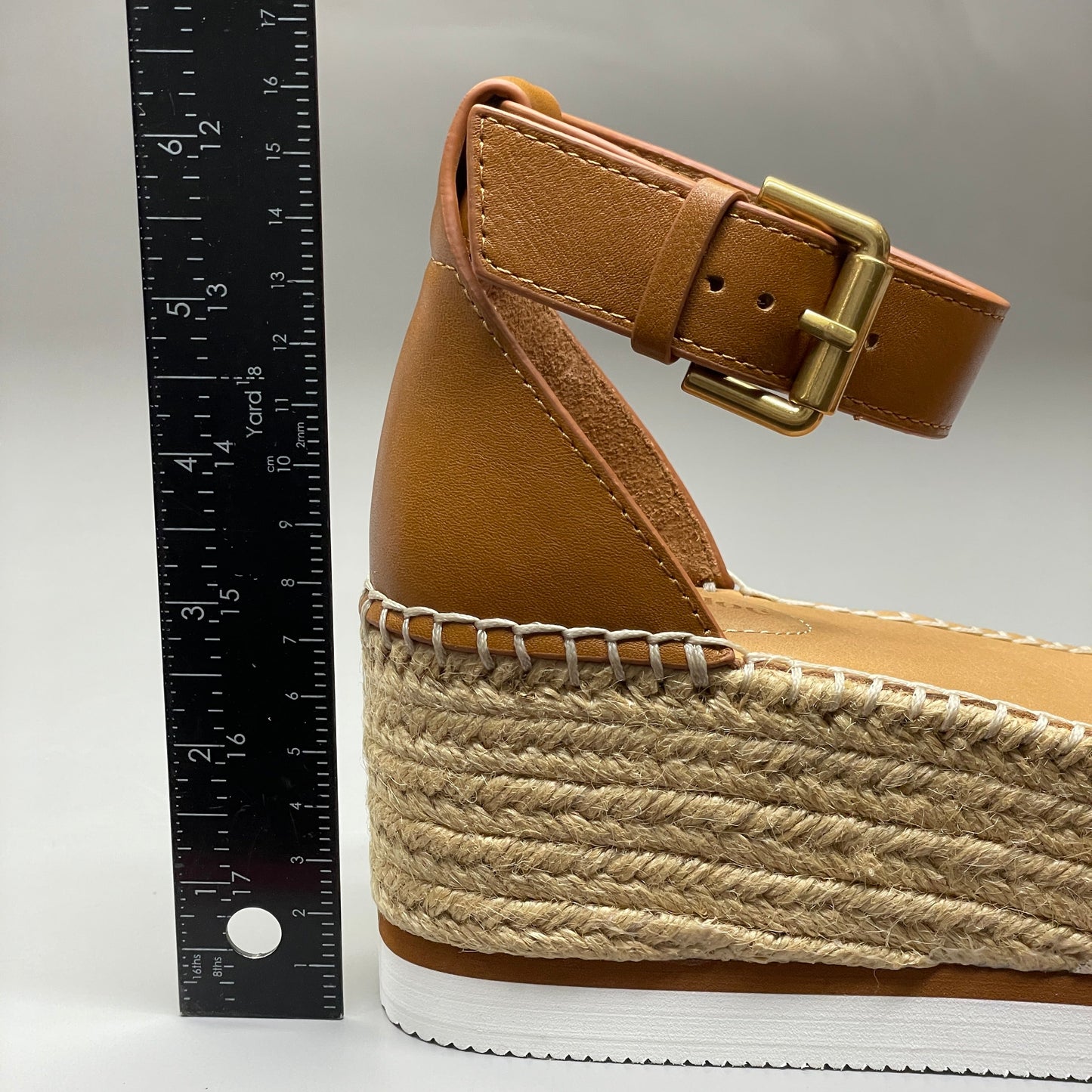 SEE BY CHLOÉ Glyn Calf Espadrille Platform Sandals Tan Women's Sz 8 EU 38 SB32201A (New)