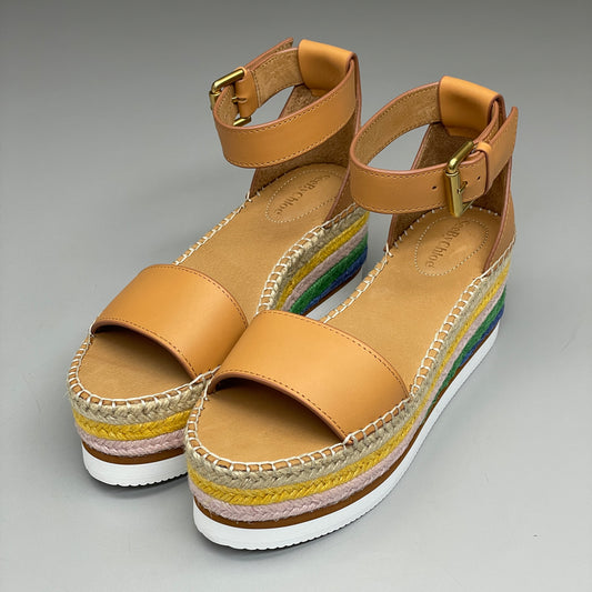 SEE BY CHLOÉ Glyn Espadrille Platform Ankle-Strap Sandals Multicolor Women's Sz 5 EU 35 SB32201D (New)