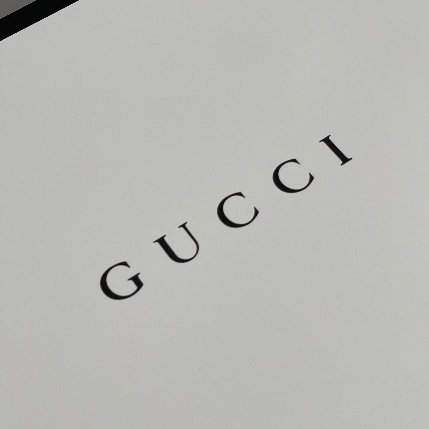 GUCCI Authentic Retail Store Gift Bag Tote Paper White / Black 17" x 12.5" x 5" (New)