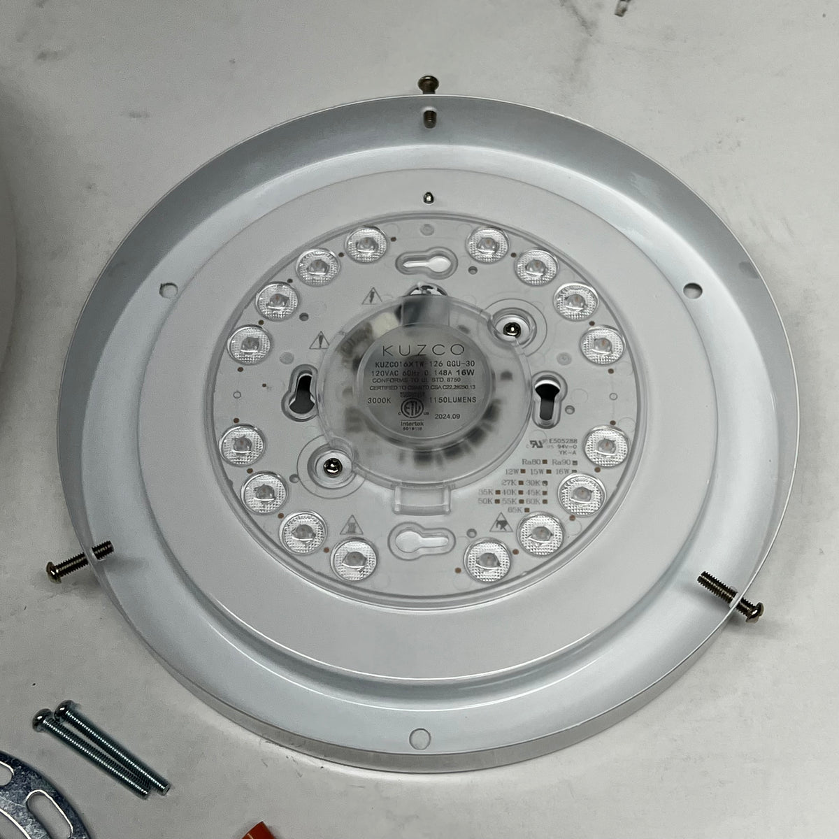 KUZCO LIGHTING Trafalgar Led Flush Mount Ceiling Fixture 11" W White FM11011-WH