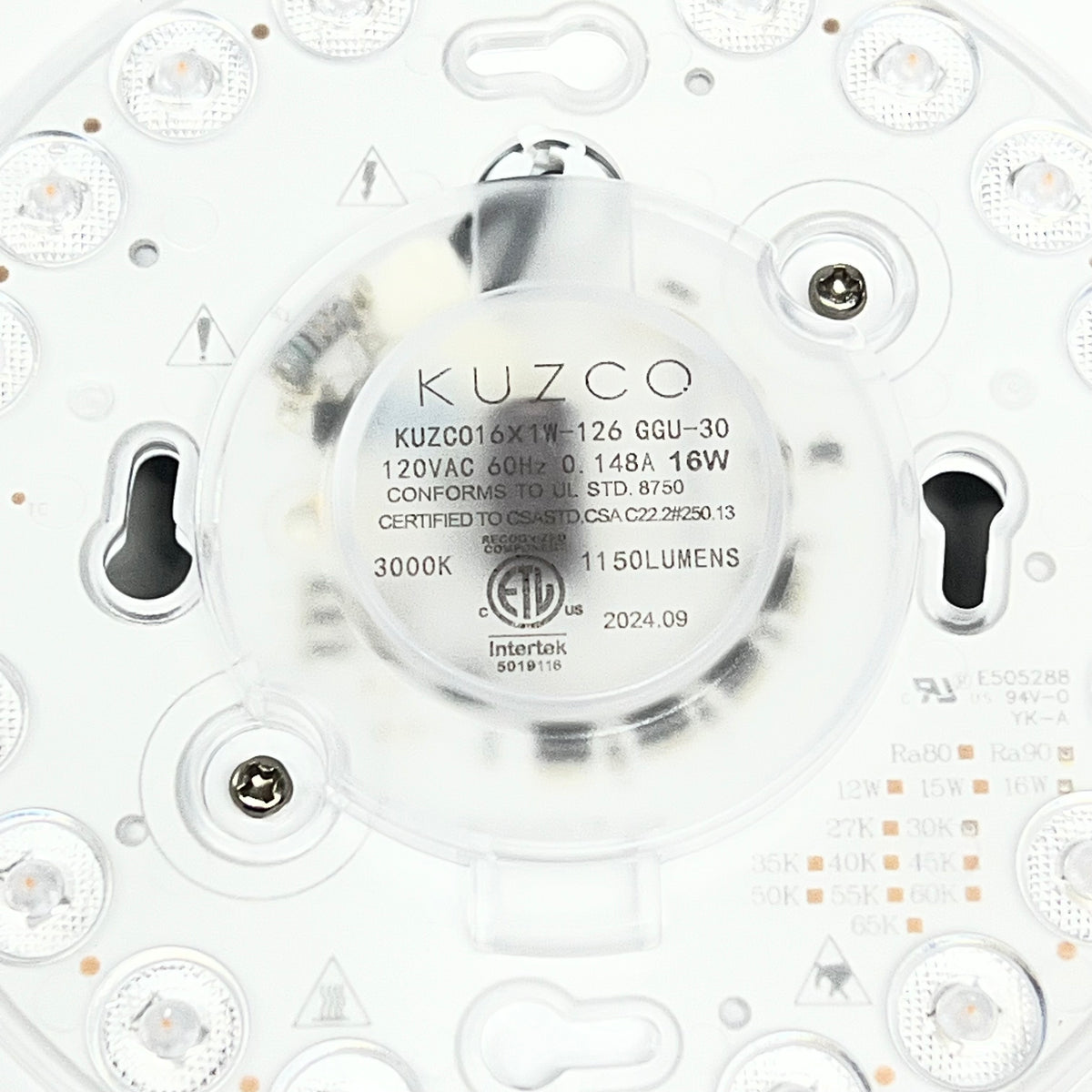 KUZCO LIGHTING Trafalgar Led Flush Mount Ceiling Fixture 11" W White FM11011-WH