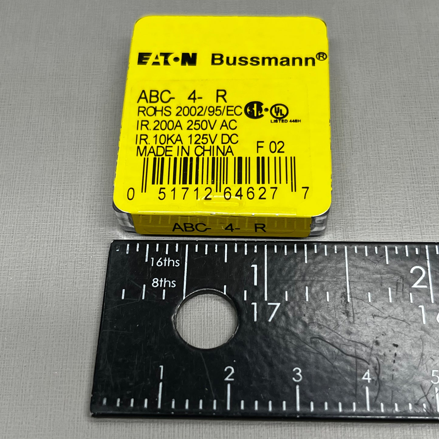 EATON BUSSMANN Series ABC Fast-Acting Fuse ABC-4-R (New)