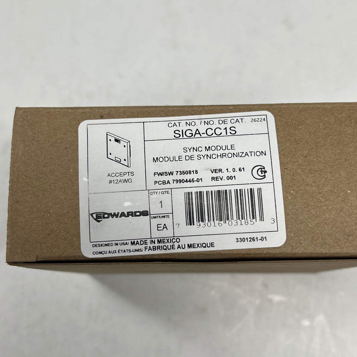 EDWARDS Carrier Synchronization Output Module Eelctronic Programing SIGA-CC1S