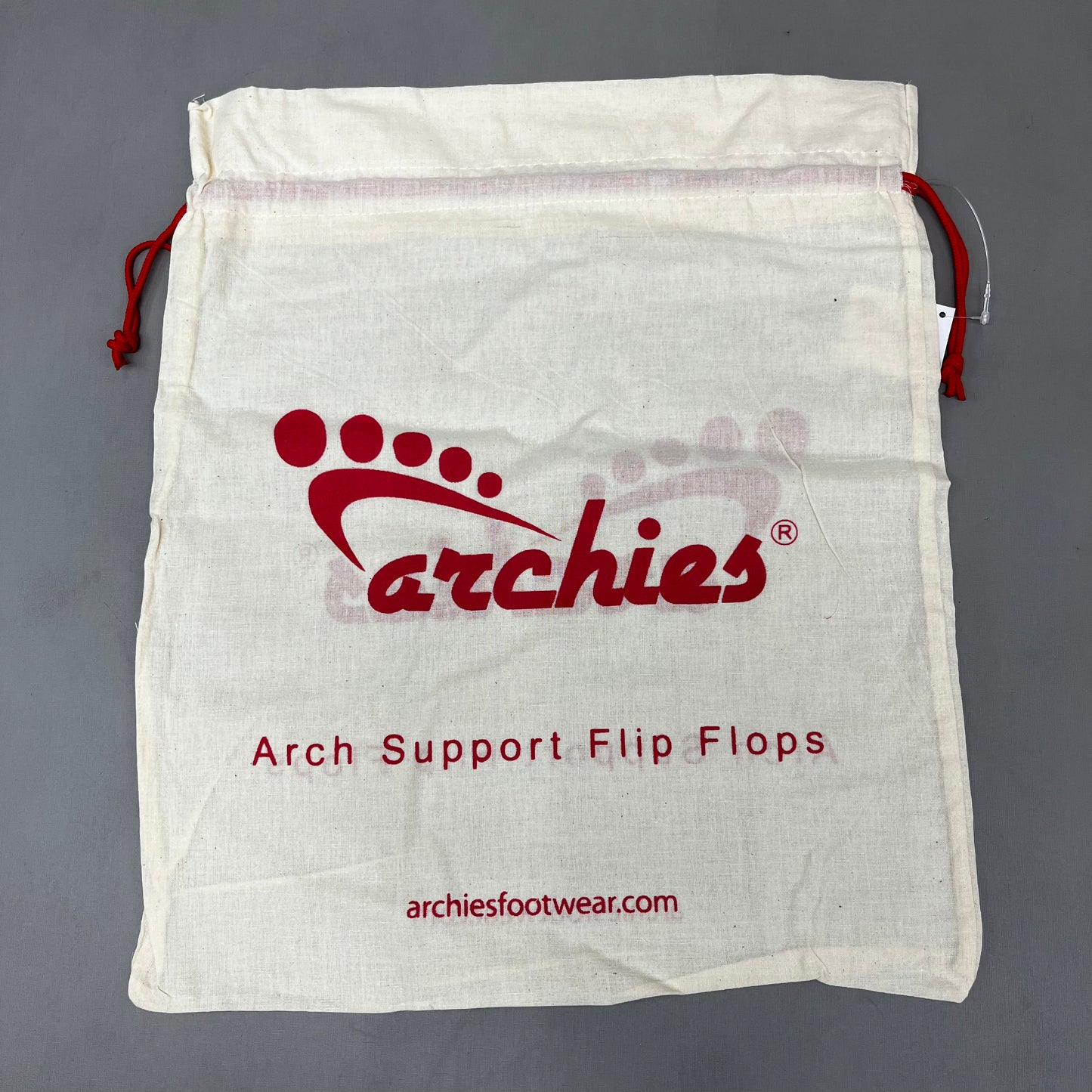 ARCHIES 4-PACK! Cotton Carry Bags for Footwear Flip Flop Sandals 17"x14" Tan (New)