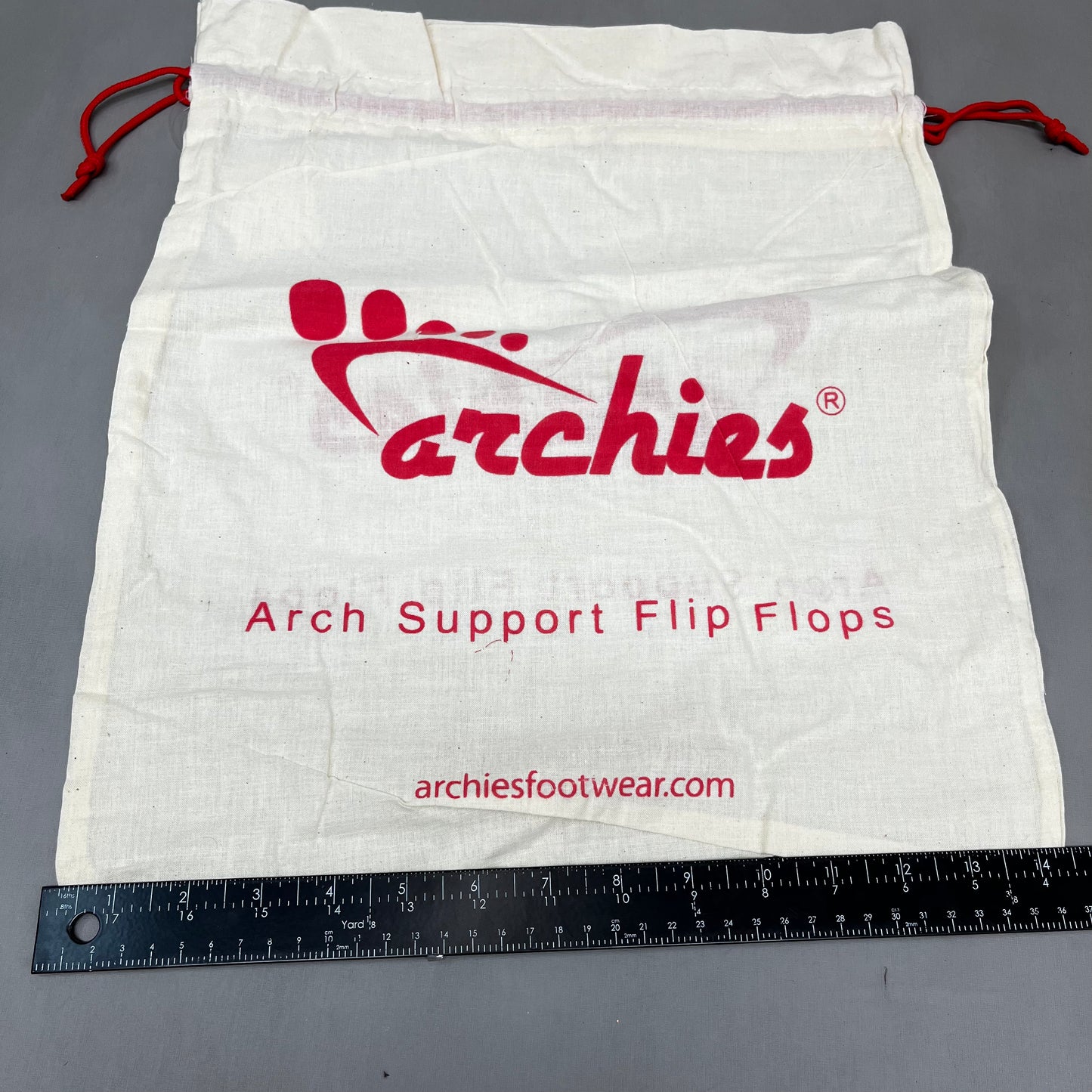 ARCHIES 4-PACK! Cotton Carry Bags for Footwear Flip Flop Sandals 17"x14" Tan (New)